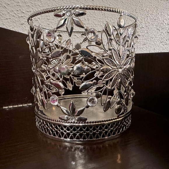 Bath & Body Works Other - Bath & Body Works Silver Winter 3-Wick Candle Holder